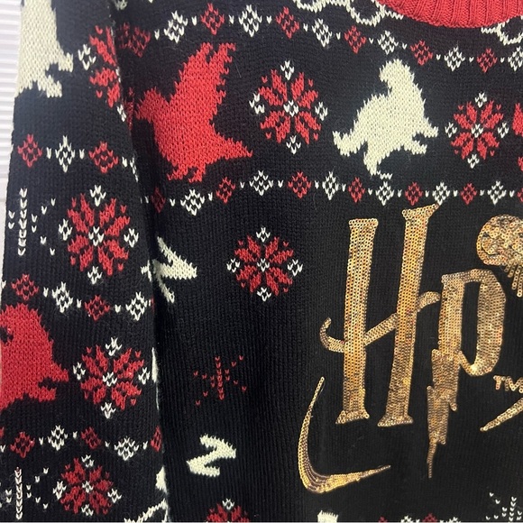 HARRY POTTER Themed Sweater Size Medium Ribbed Pullover Magical Movie Sweater - Picture 6 of 12